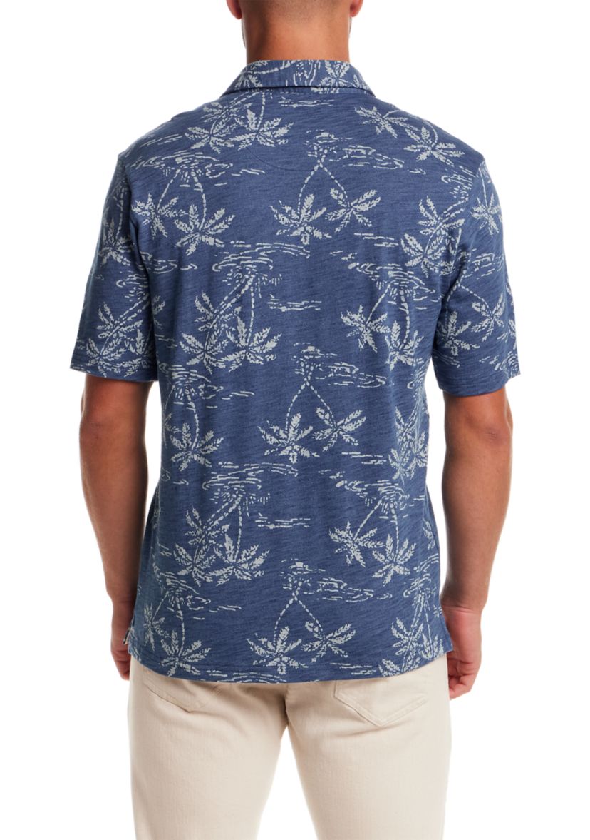 Mens Short Sleeve Printed Polo Shirt