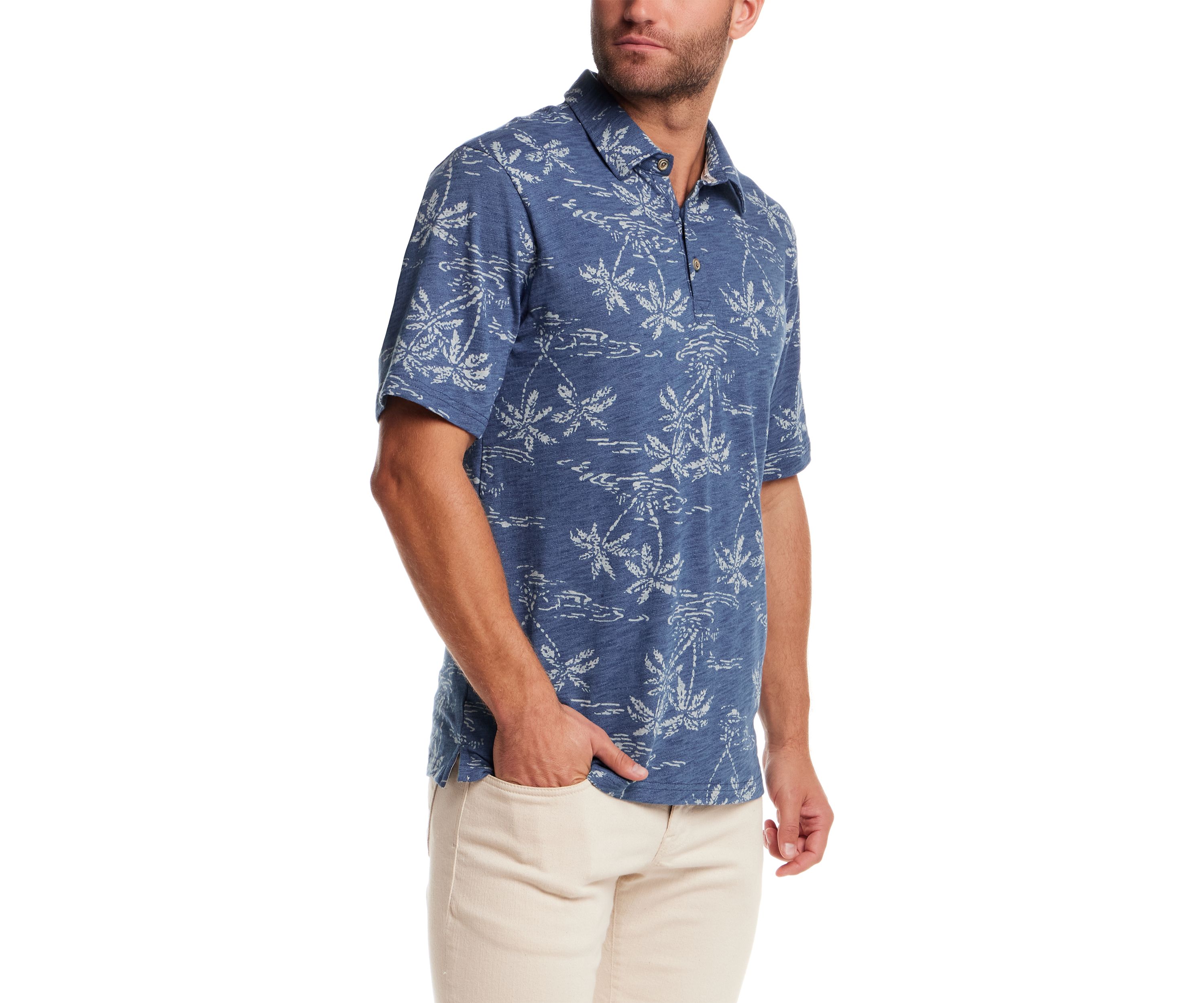 Mens Short Sleeve Printed Polo Shirt