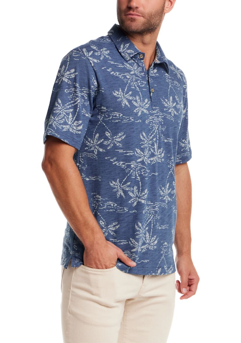 Mens Short Sleeve Printed Polo Shirt