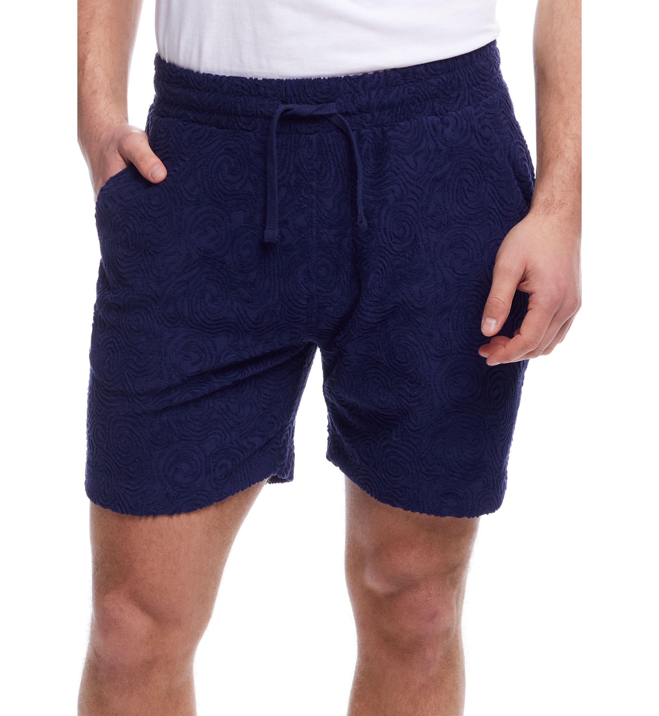 Mens Jacquard Terry Knit Shorts