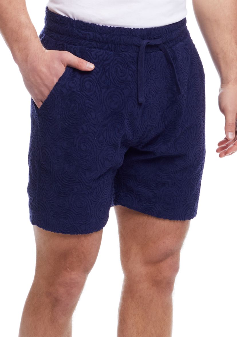Mens Jacquard Terry Knit Shorts