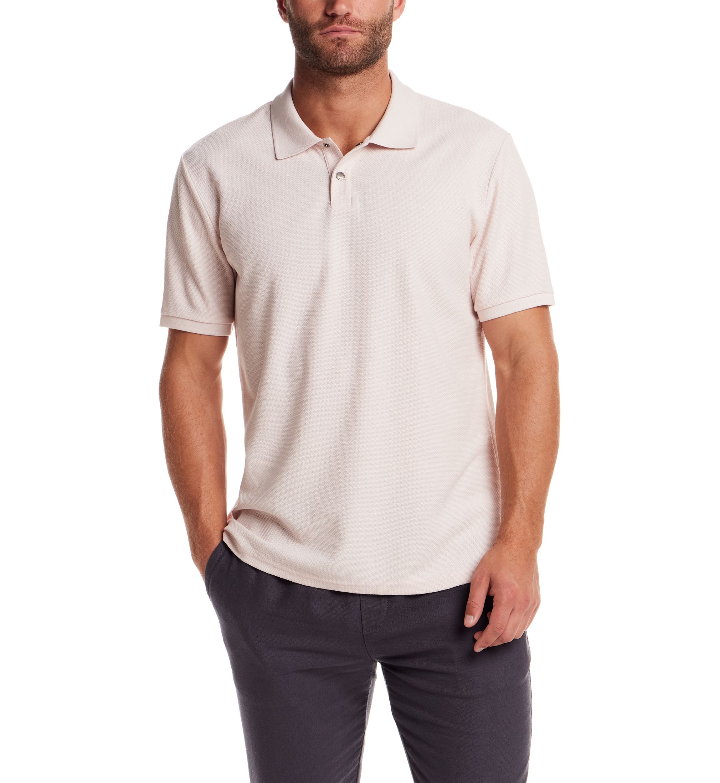 Mens Short Sleeve Structural Pique Polo Shirt 