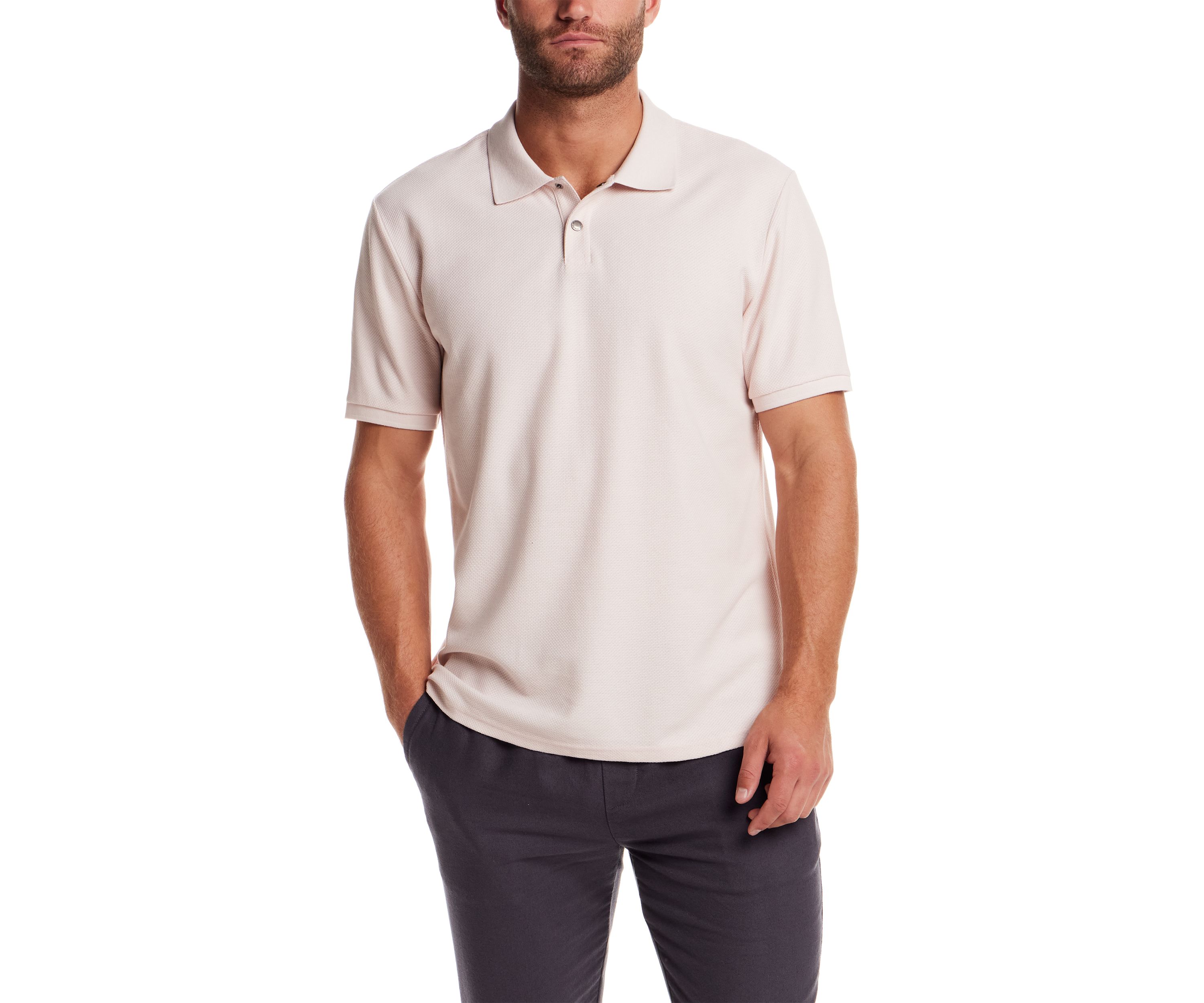 Mens Short Sleeve Structural Pique Polo Shirt 