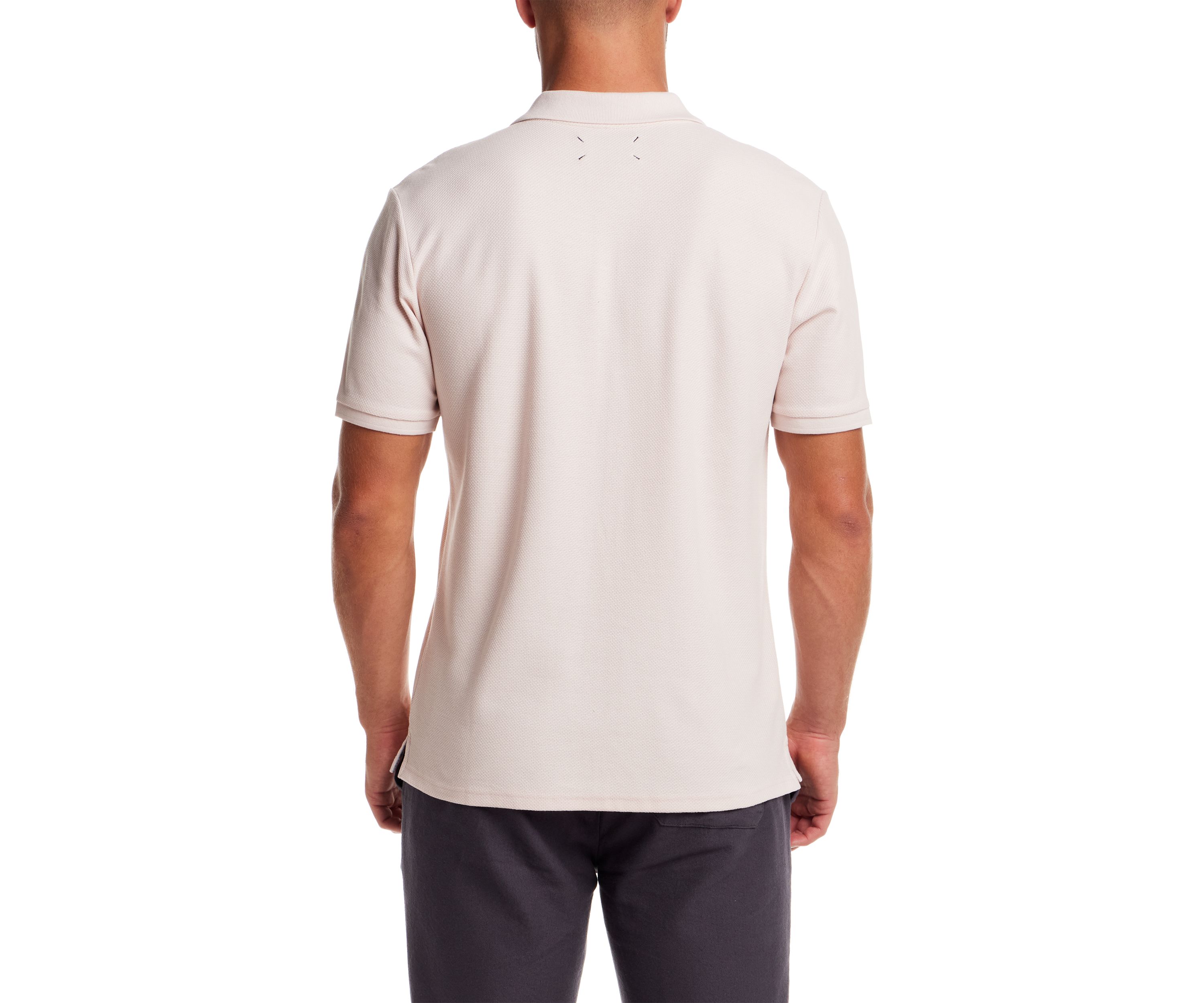 Mens Short Sleeve Structural Pique Polo Shirt 