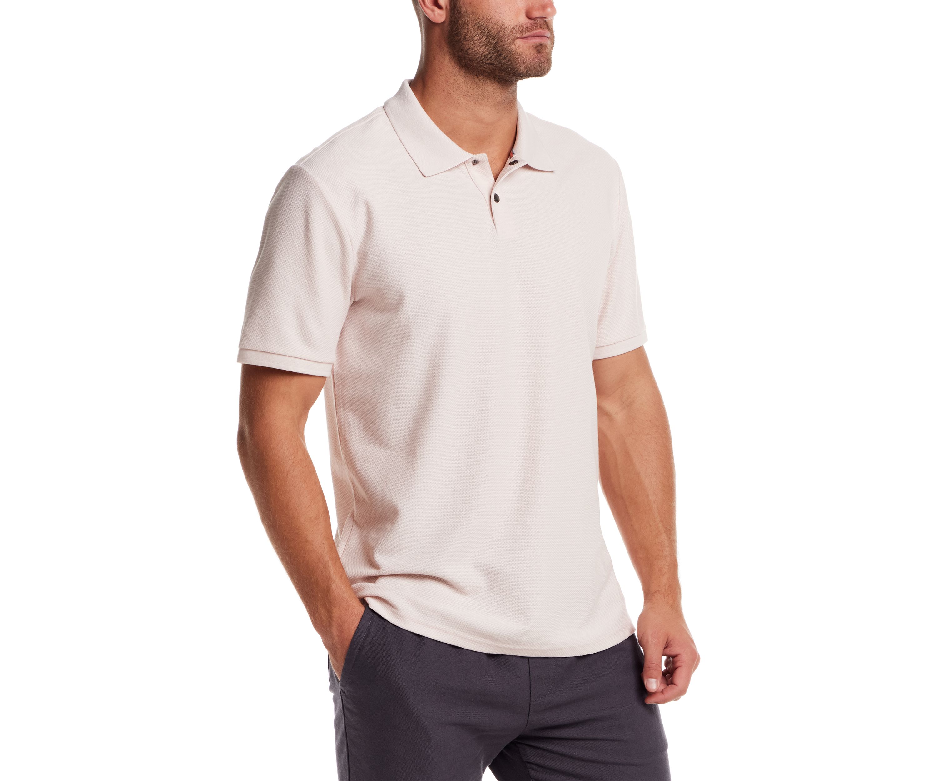 Mens Short Sleeve Structural Pique Polo Shirt 