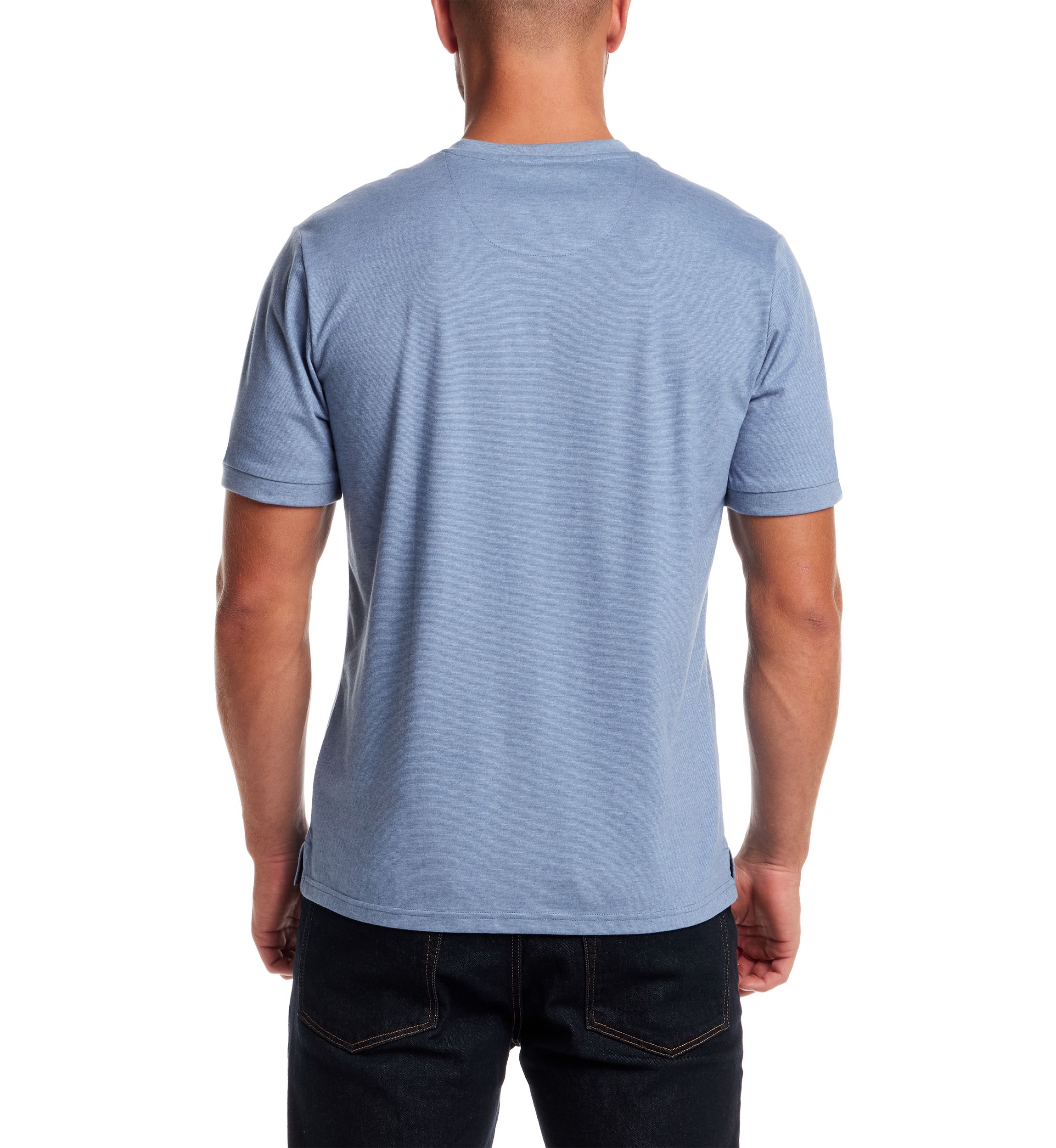 Mens Short Sleeve Micro Stripe Henley Shirt 