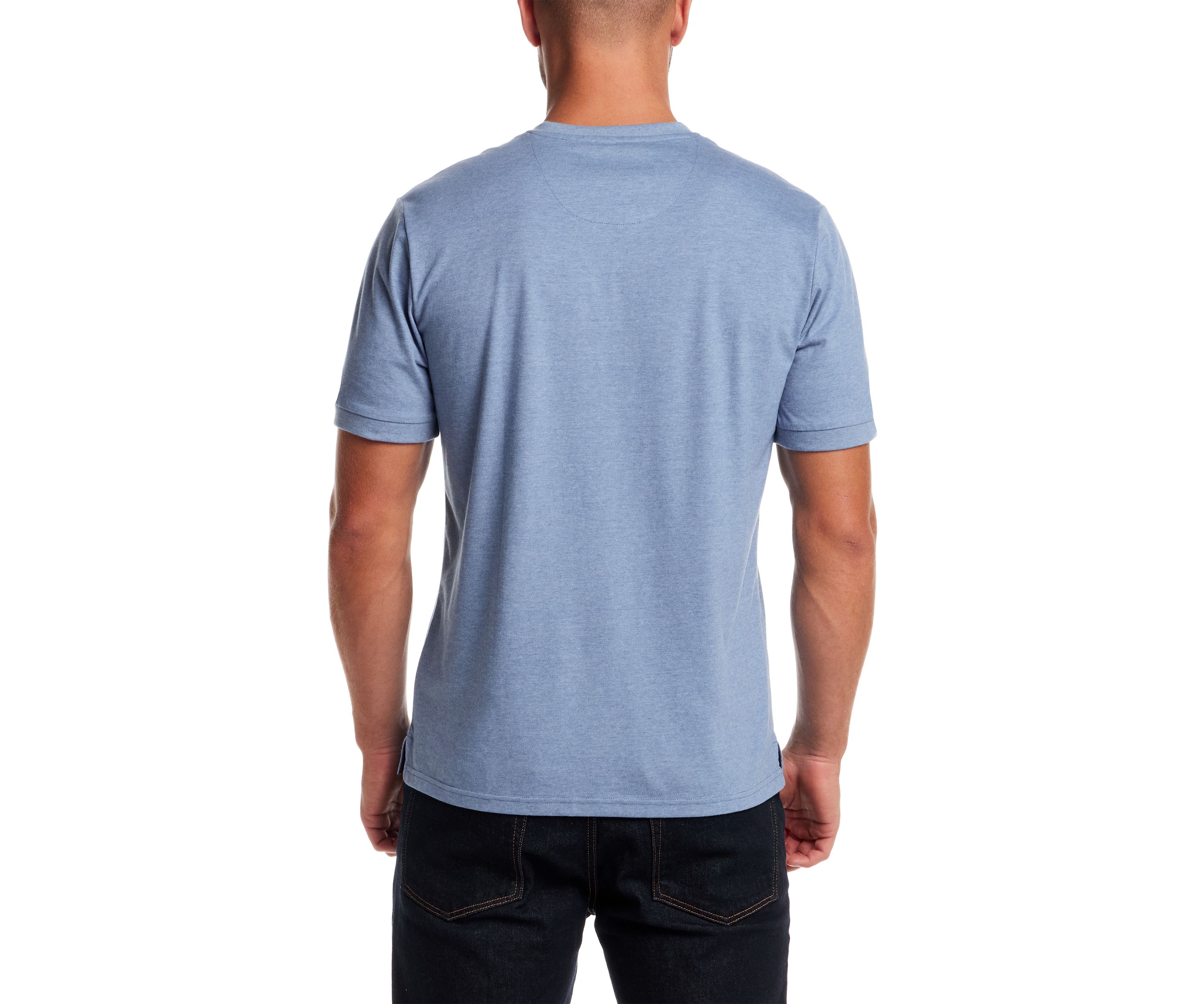 Mens Short Sleeve Micro Stripe Henley Shirt 