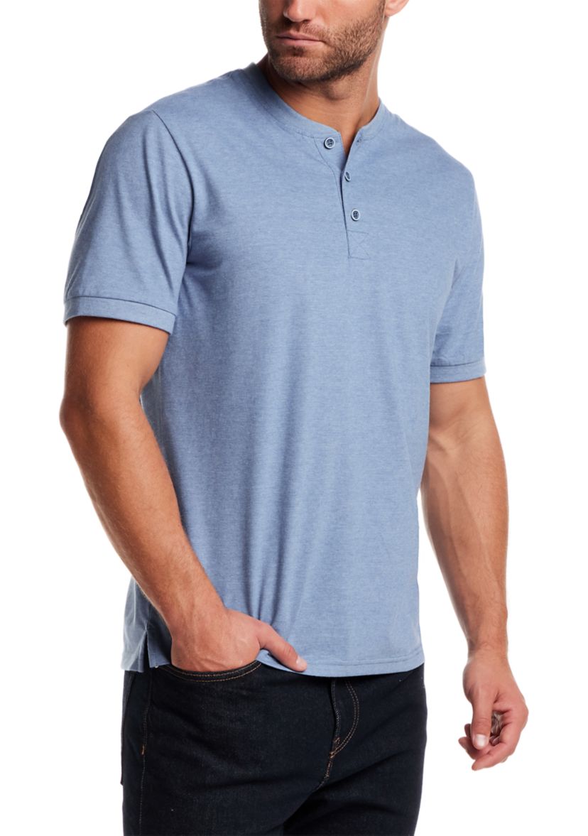 Mens Short Sleeve Micro Stripe Henley Shirt 
