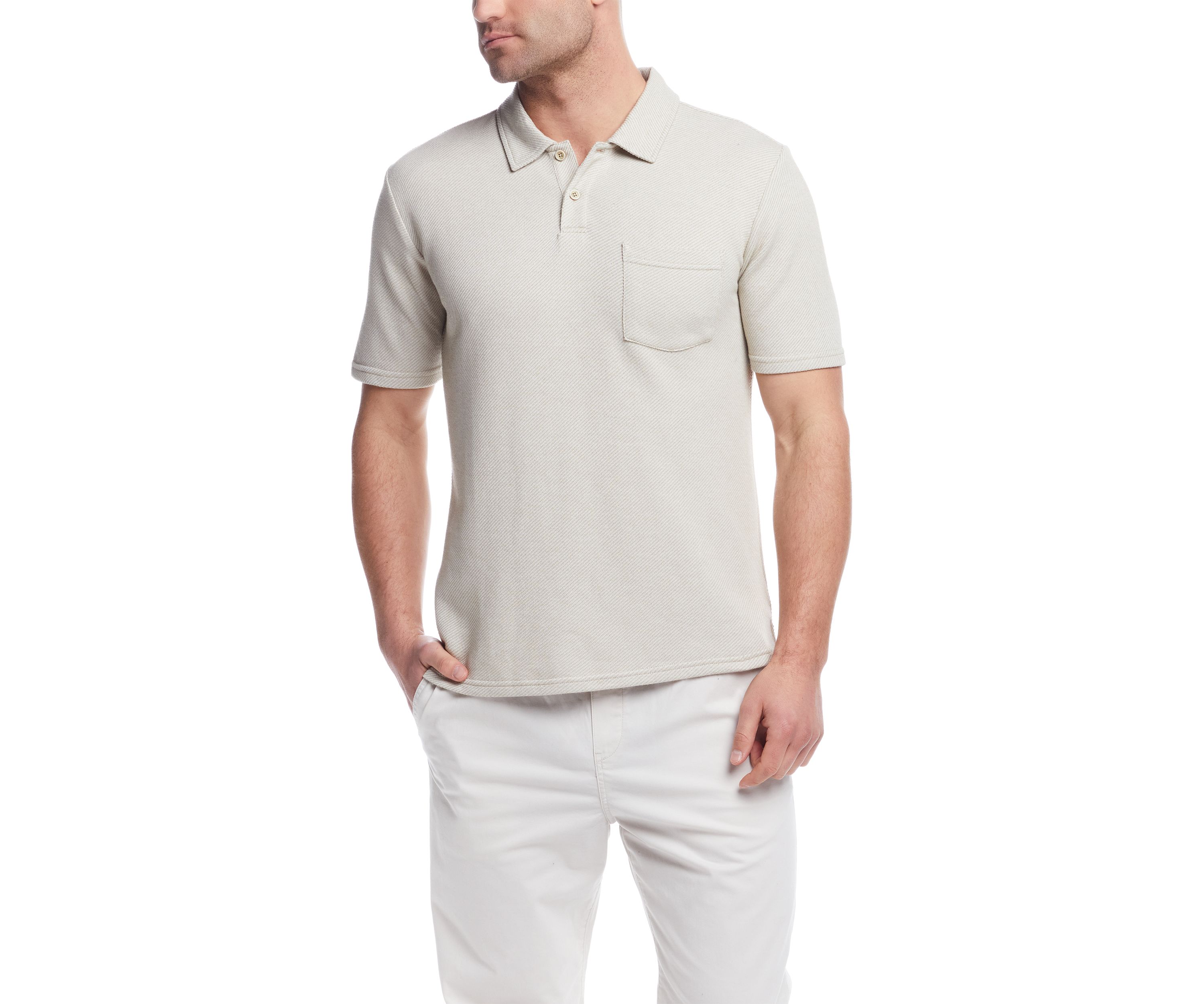 Mens Short Sleeve Terry Twill Polo Shirt