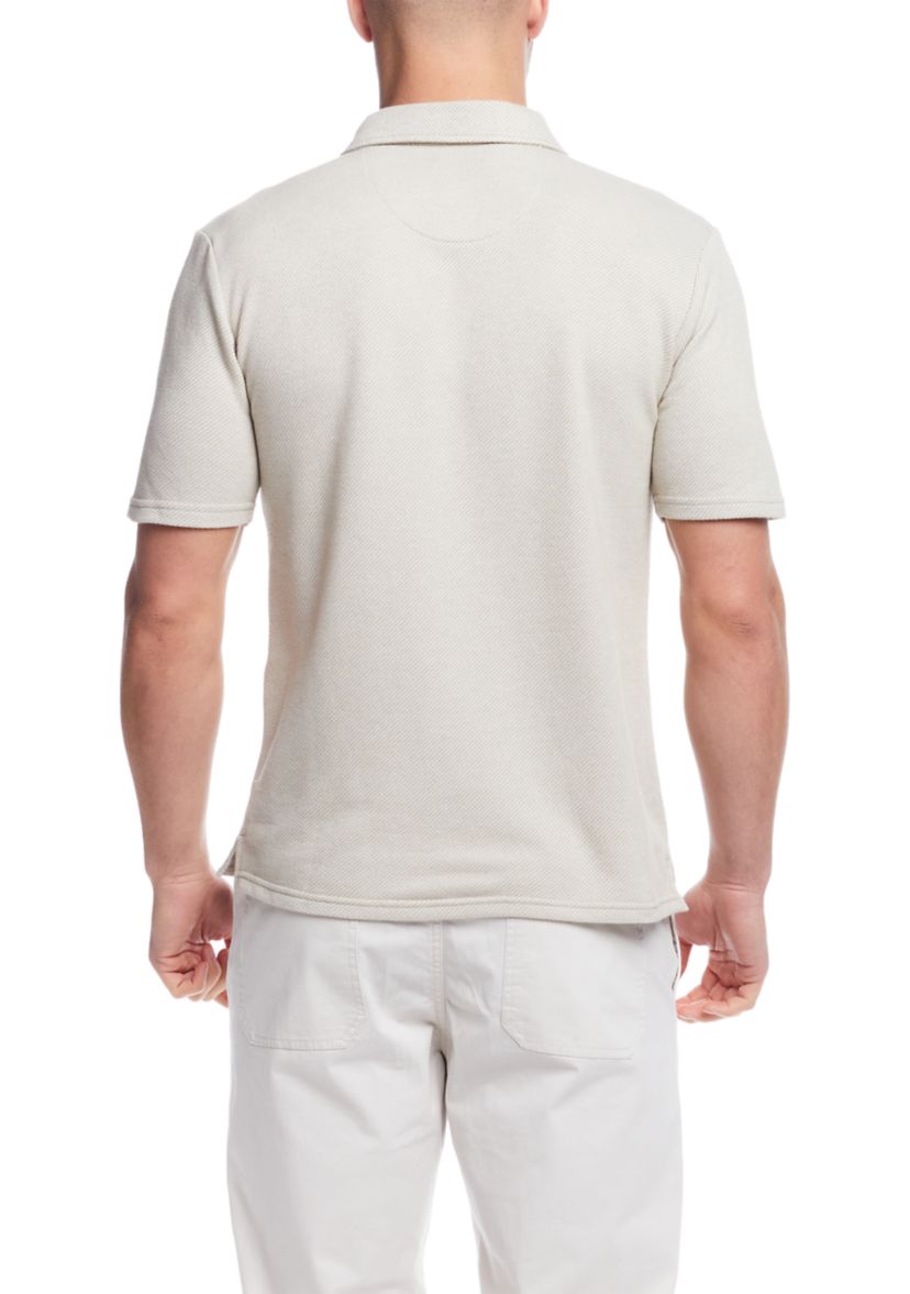 Mens Short Sleeve Terry Twill Polo Shirt