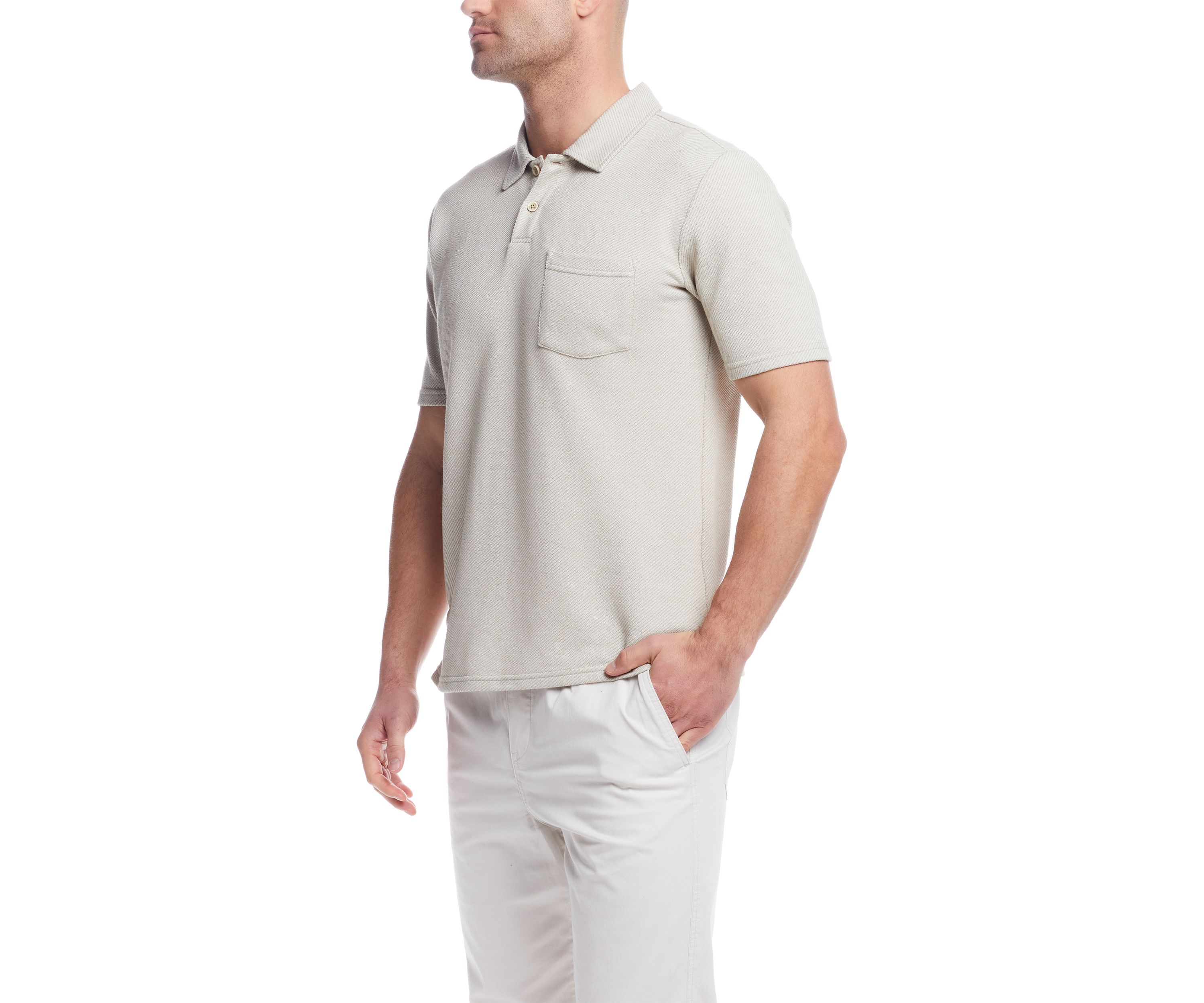 Mens Short Sleeve Terry Twill Polo Shirt