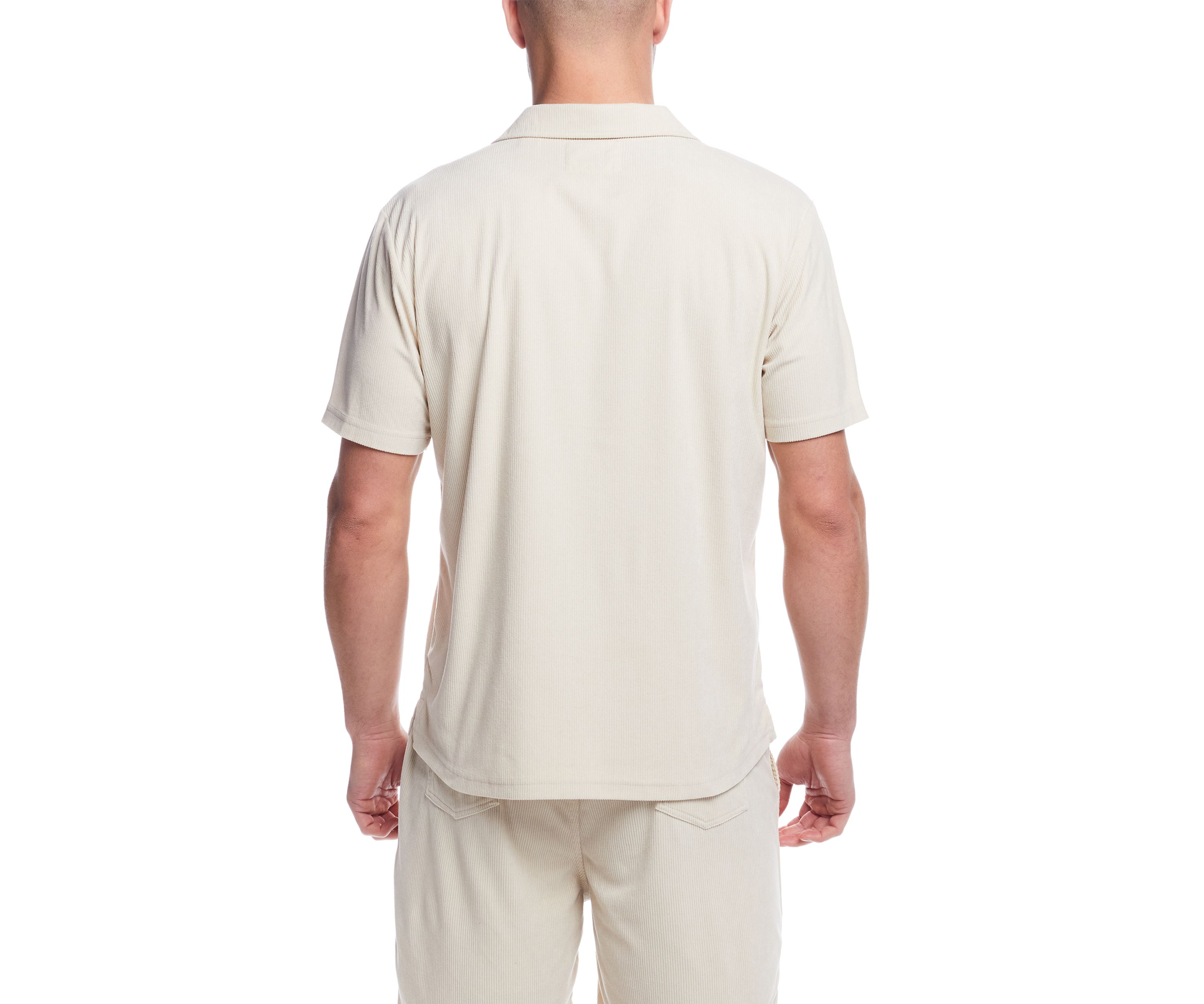 Mens Short Sleeve Corduroy Cabana Shirt