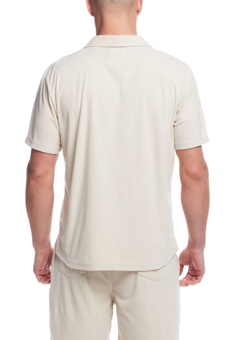 Mens Short Sleeve Corduroy Cabana Shirt