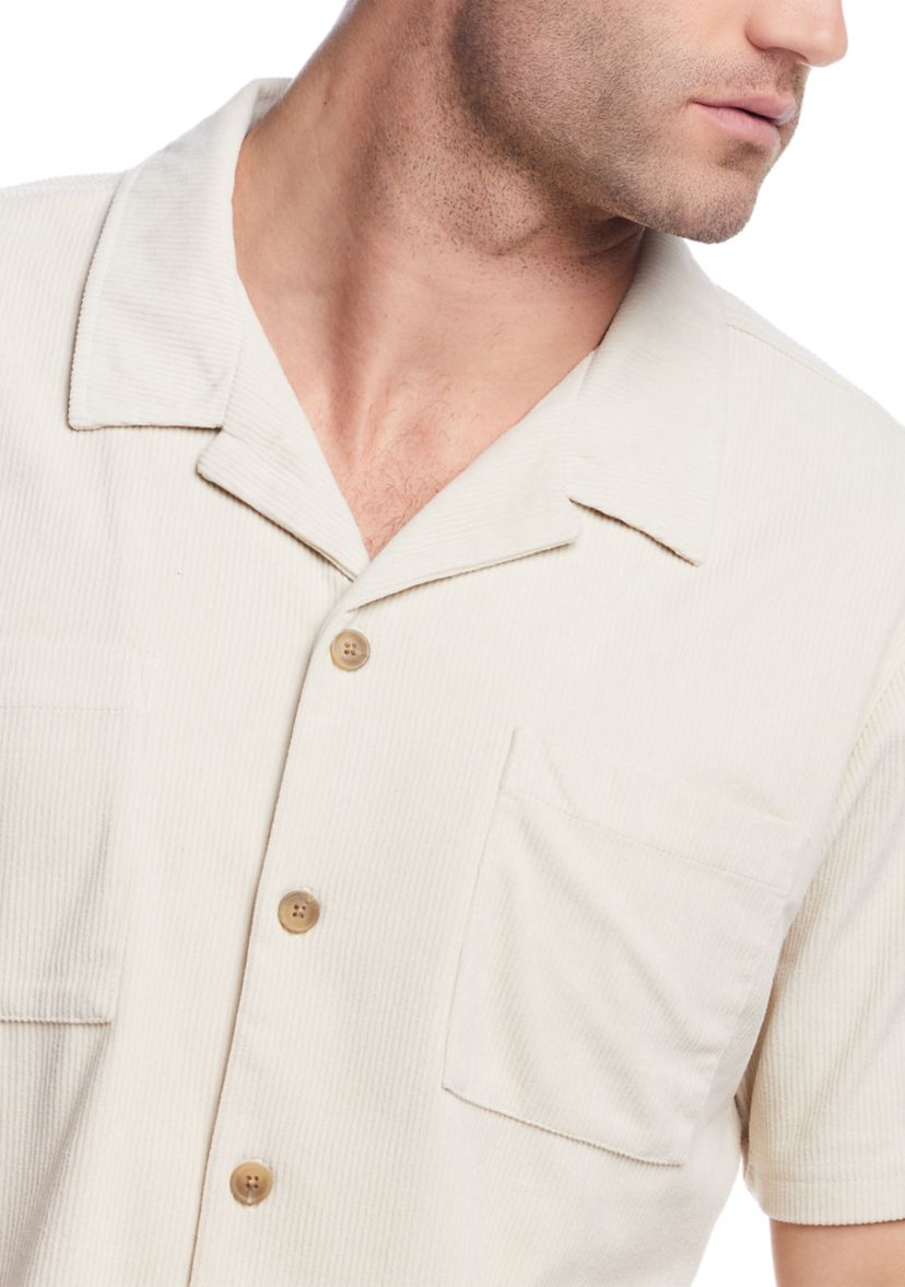 Mens Short Sleeve Corduroy Cabana Shirt