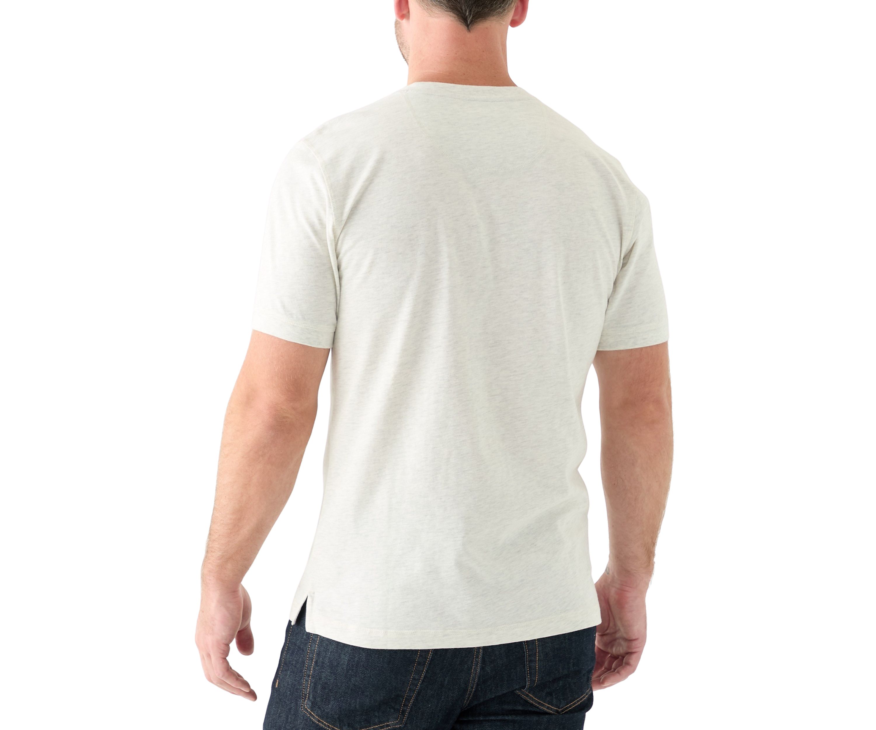 Mens Short Sleeve Sueded Jersey Henley Shirt 