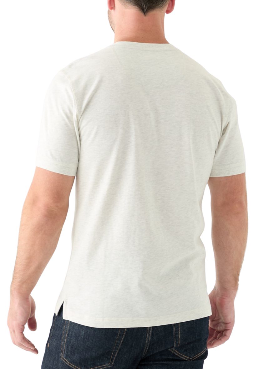 Mens Short Sleeve Sueded Jersey Henley Shirt 