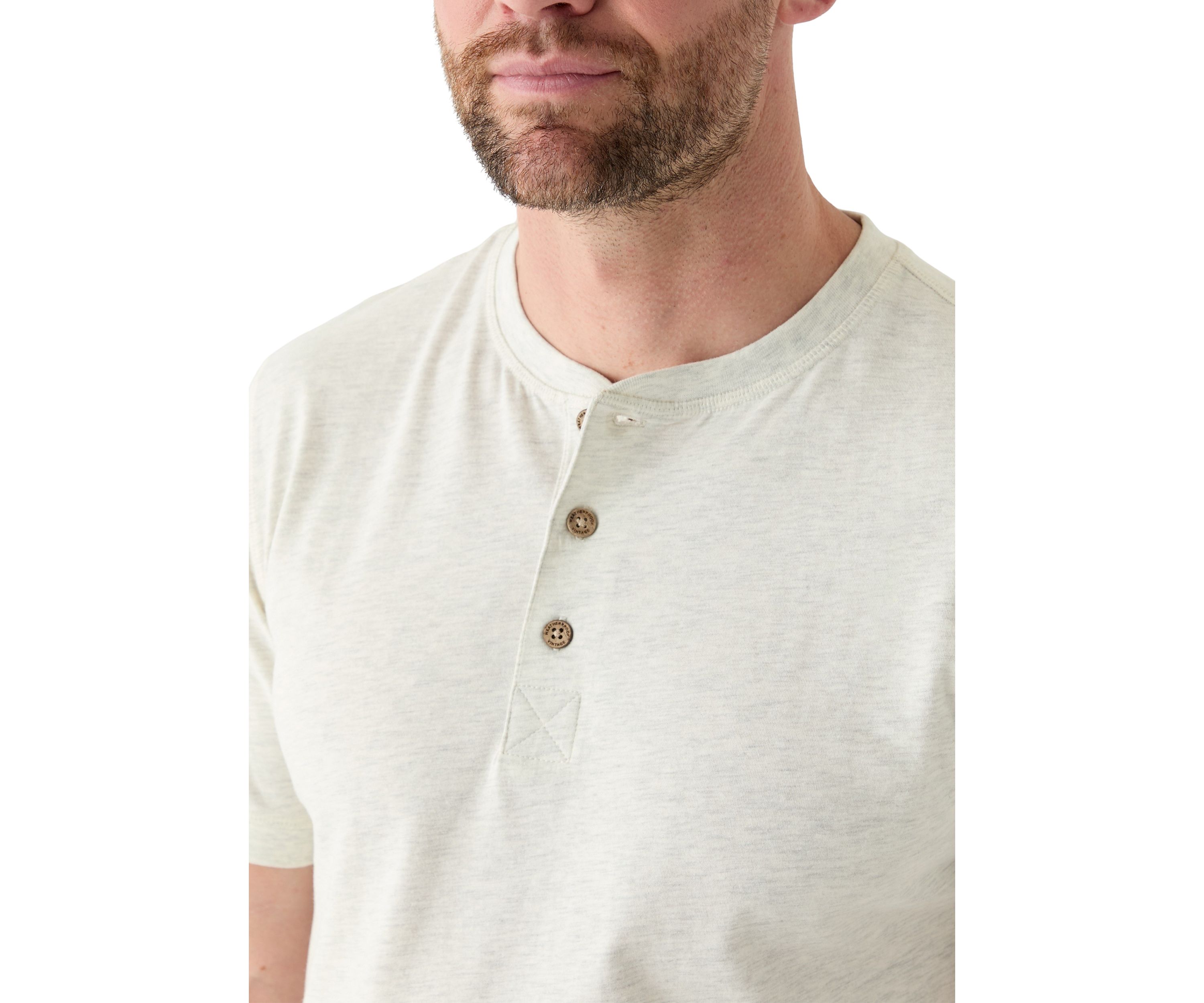 Mens Short Sleeve Sueded Jersey Henley Shirt 