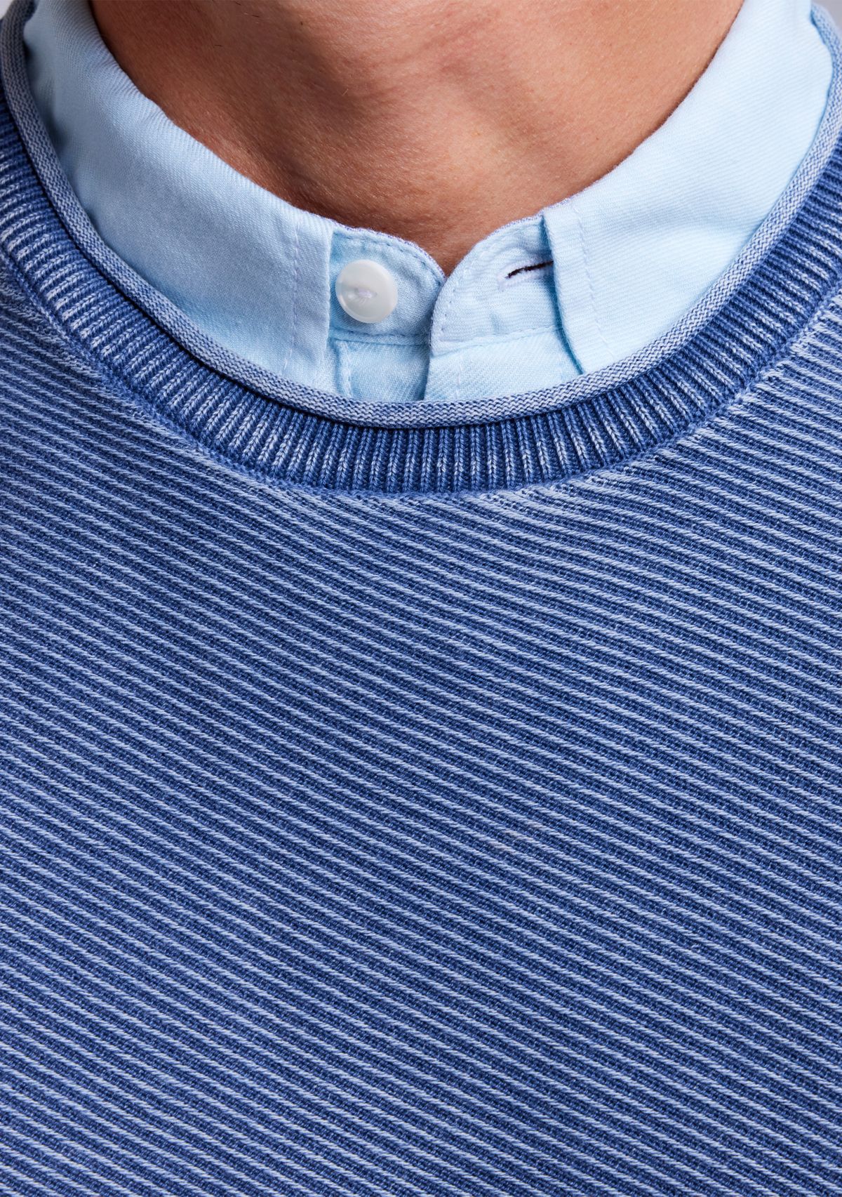 Mens Long Sleeve Twill Stonewash Sweater 