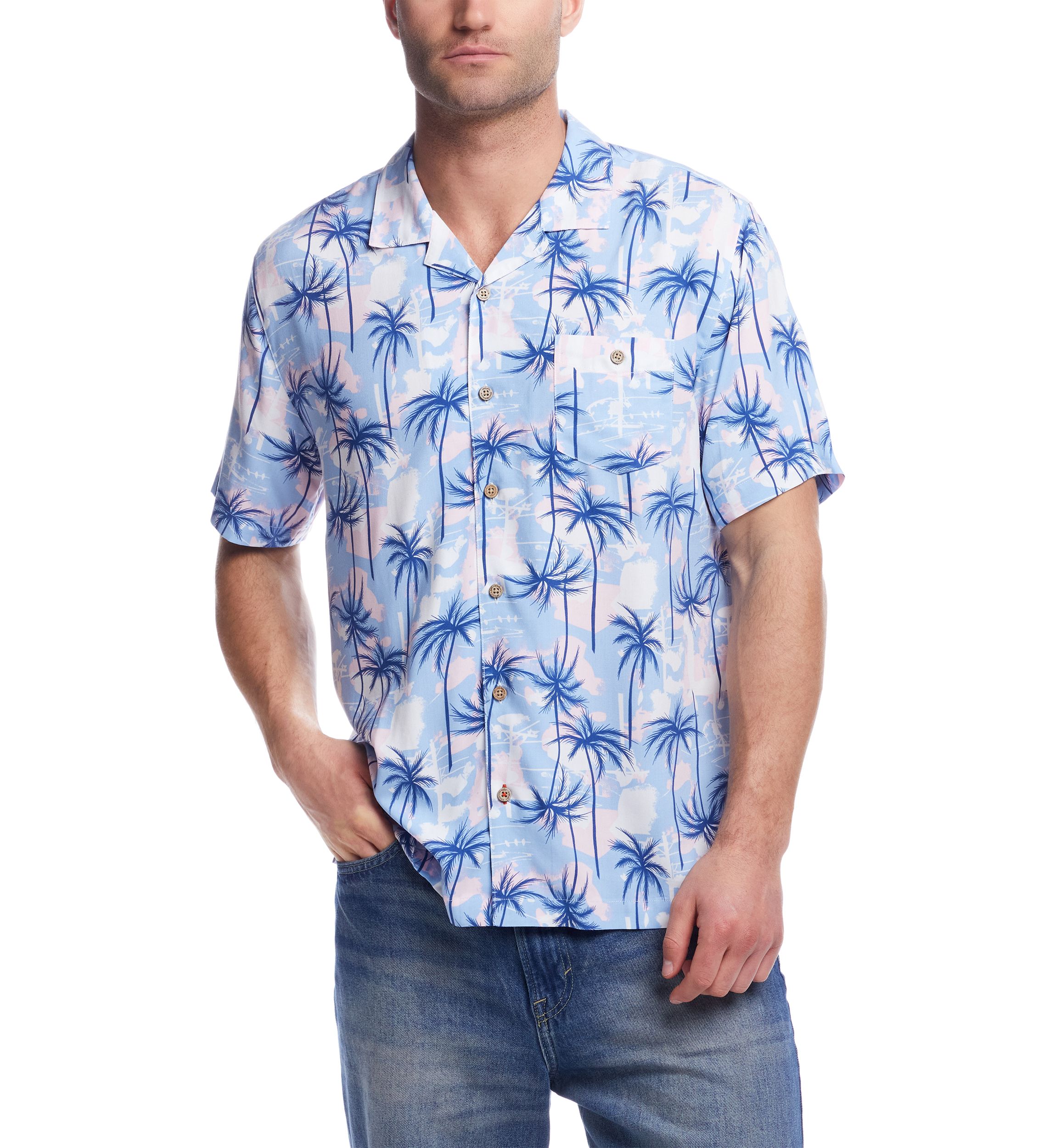 Mens Short Sleeve Rayon Camp Shirt