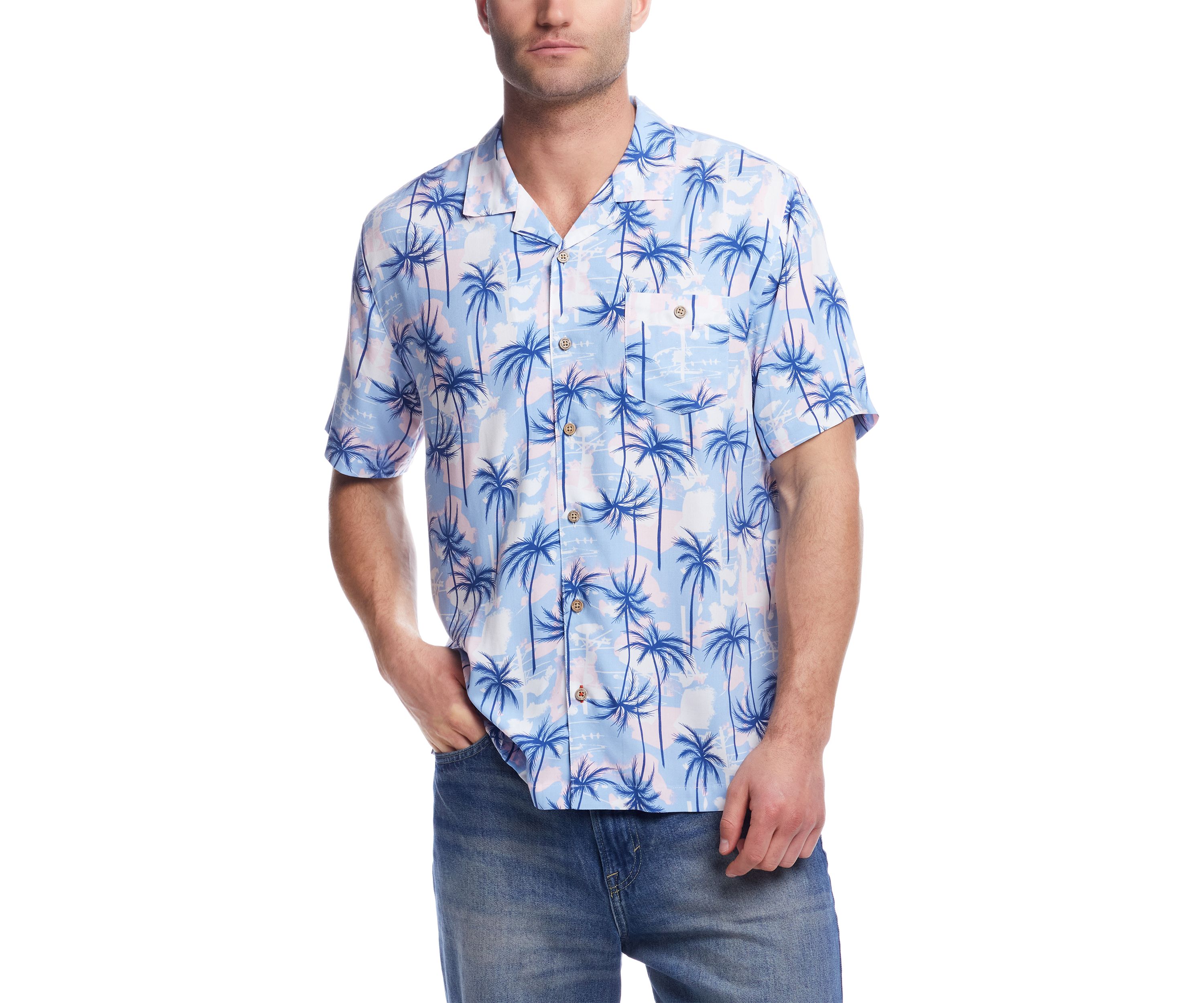 Mens Short Sleeve Rayon Camp Shirt