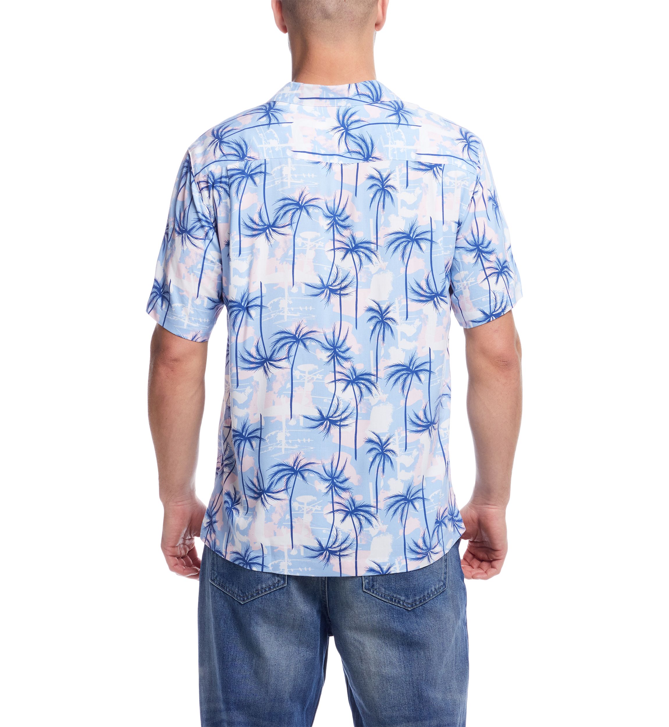 Mens Short Sleeve Rayon Camp Shirt