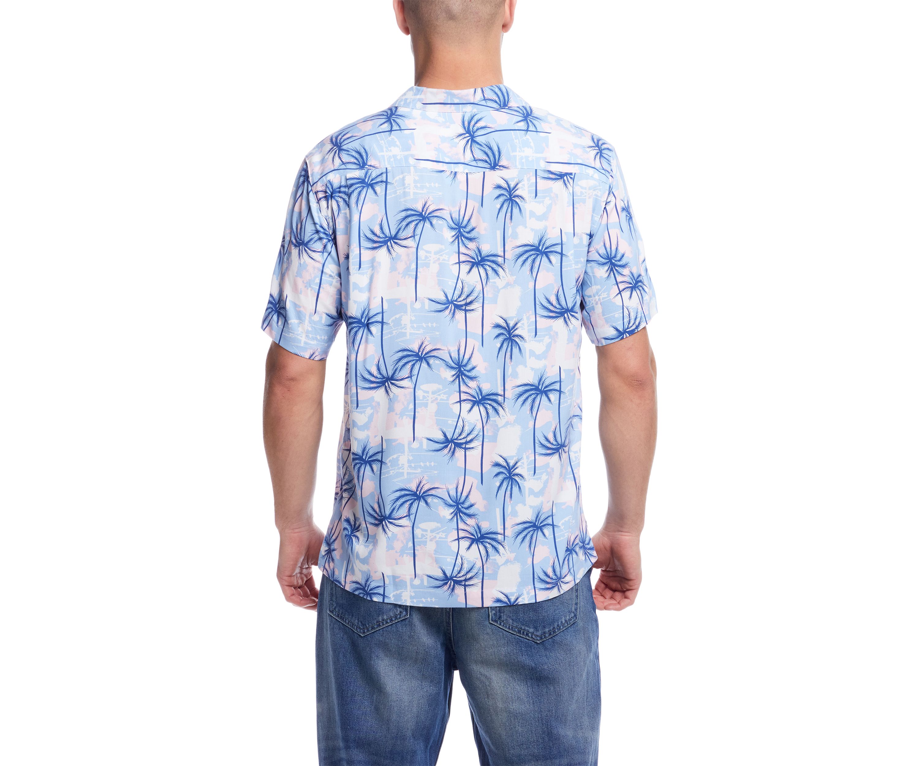 Mens Short Sleeve Rayon Camp Shirt