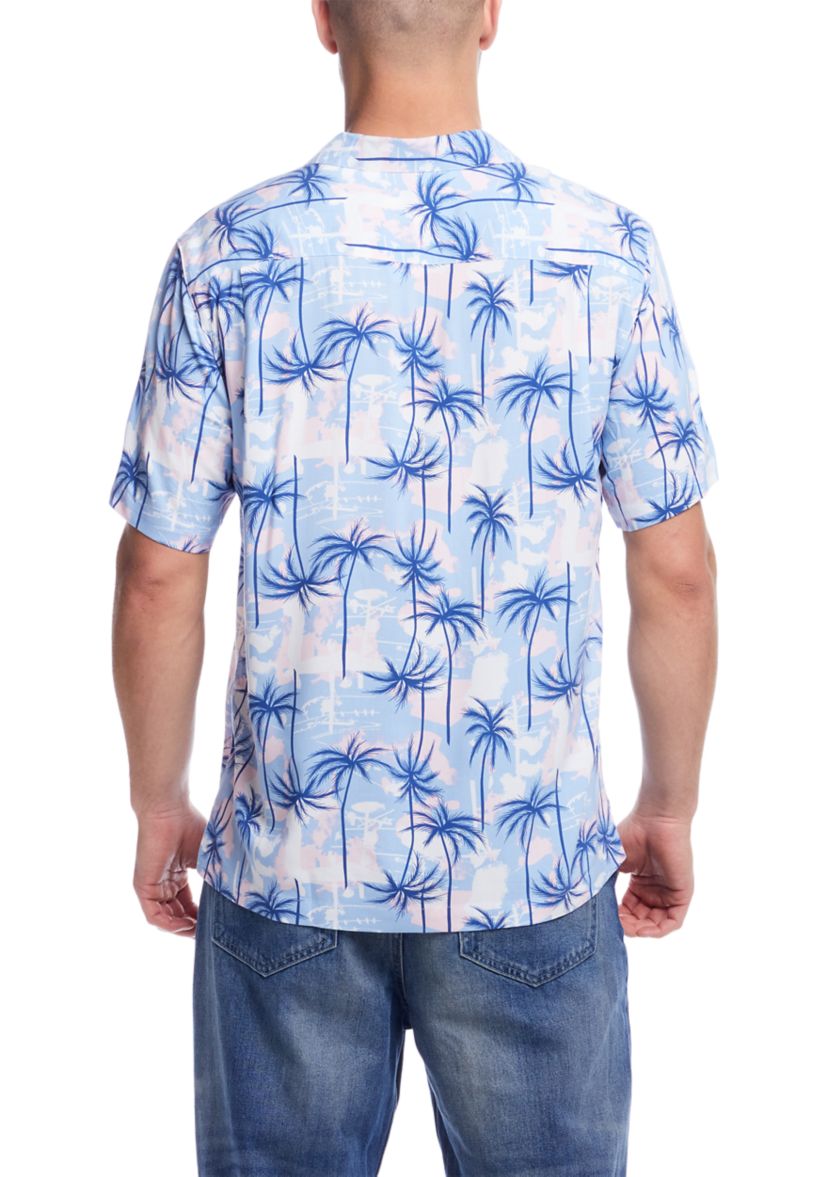 Mens Short Sleeve Rayon Camp Shirt