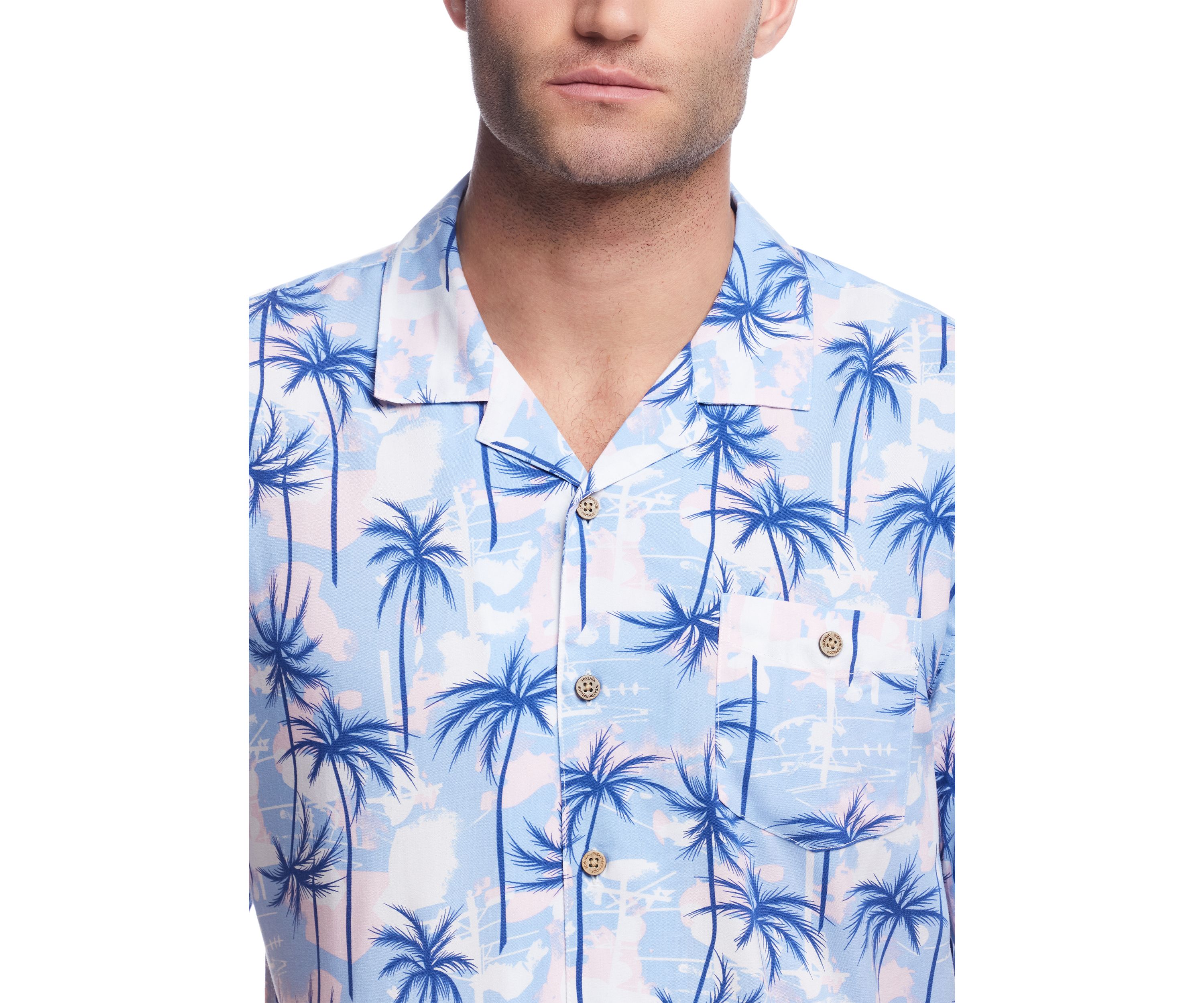 Mens Short Sleeve Rayon Camp Shirt