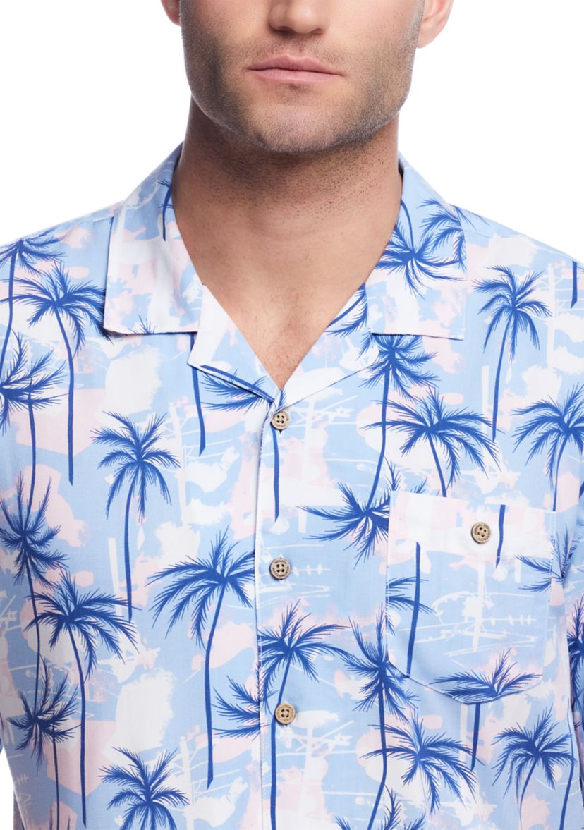 Mens Short Sleeve Rayon Camp Shirt