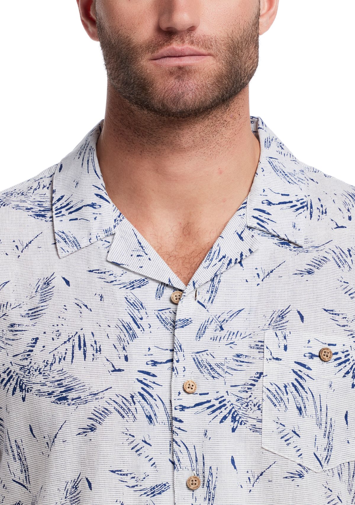 Mens Short Sleeve Linen Cotton Camp Shirt