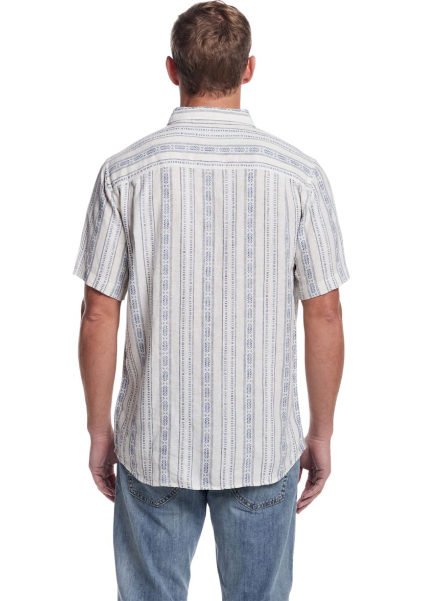 Mens Short Sleeve Aztec Vertical Dobby Shirt