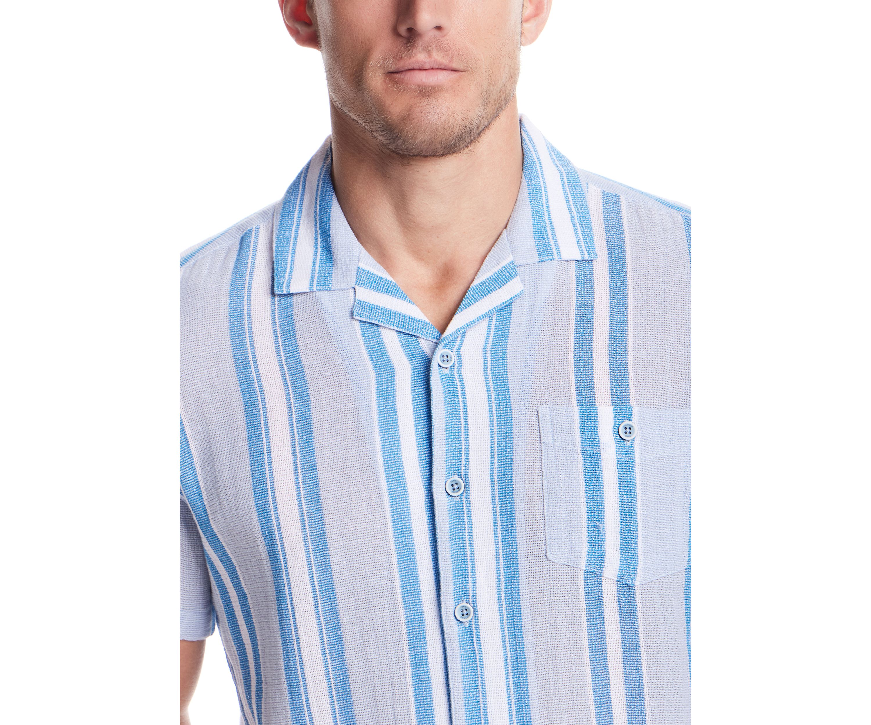 Mens Short Sleeve Waffle Woven Airtex Shirt 