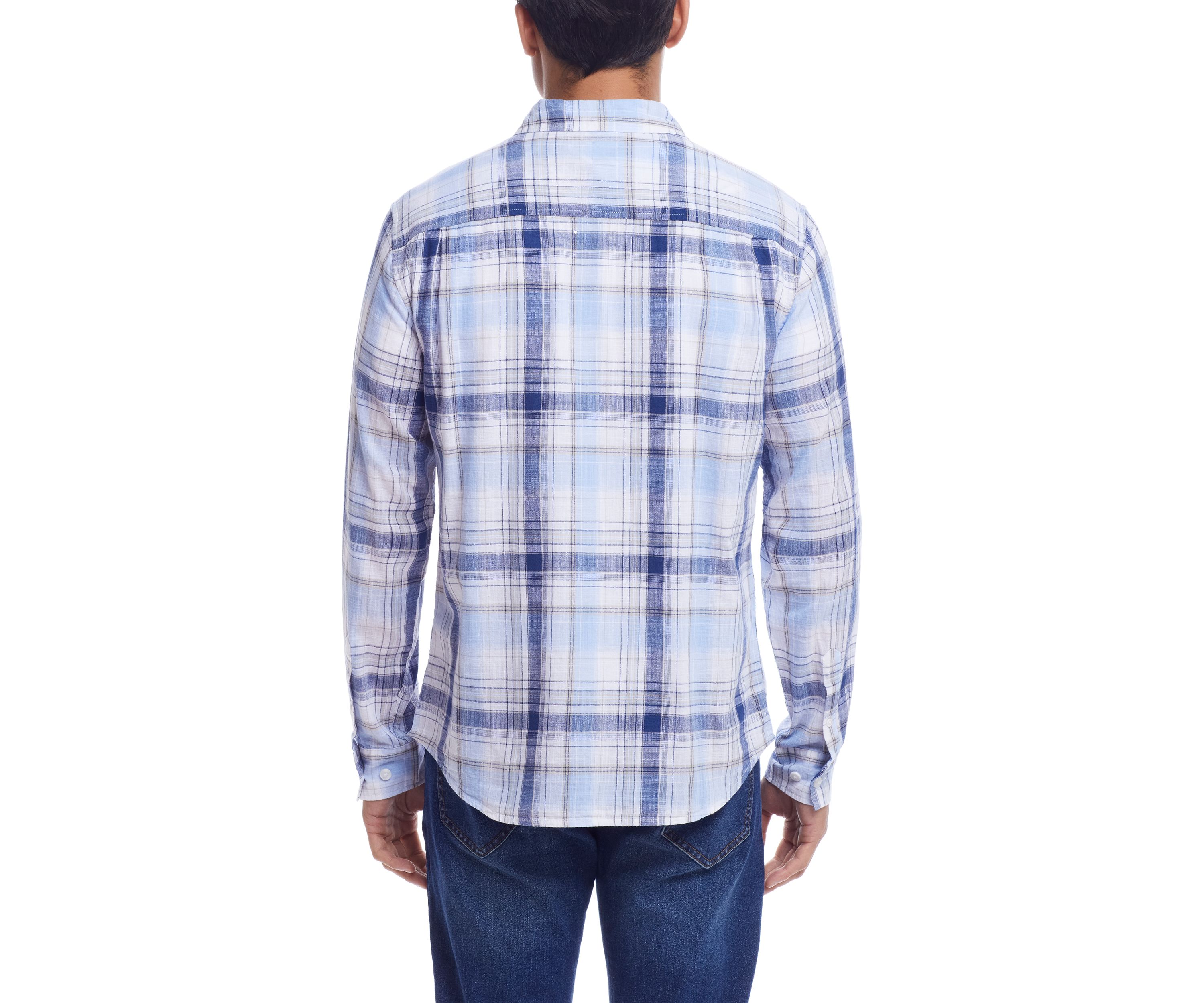 Mens Long Sleeve Plaid Button Down Shirt