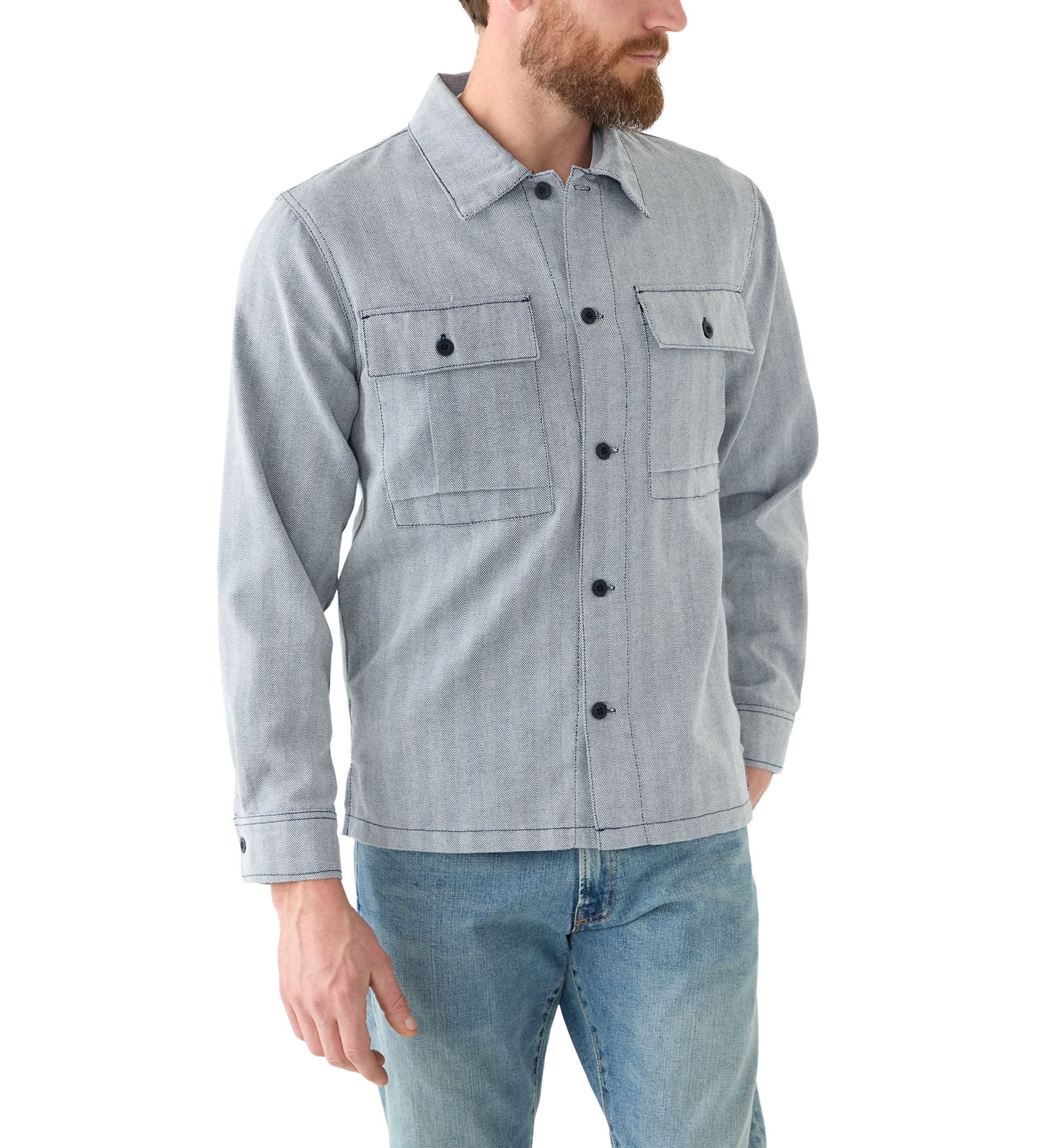 Mens Unlined Utility Shirt Jacket