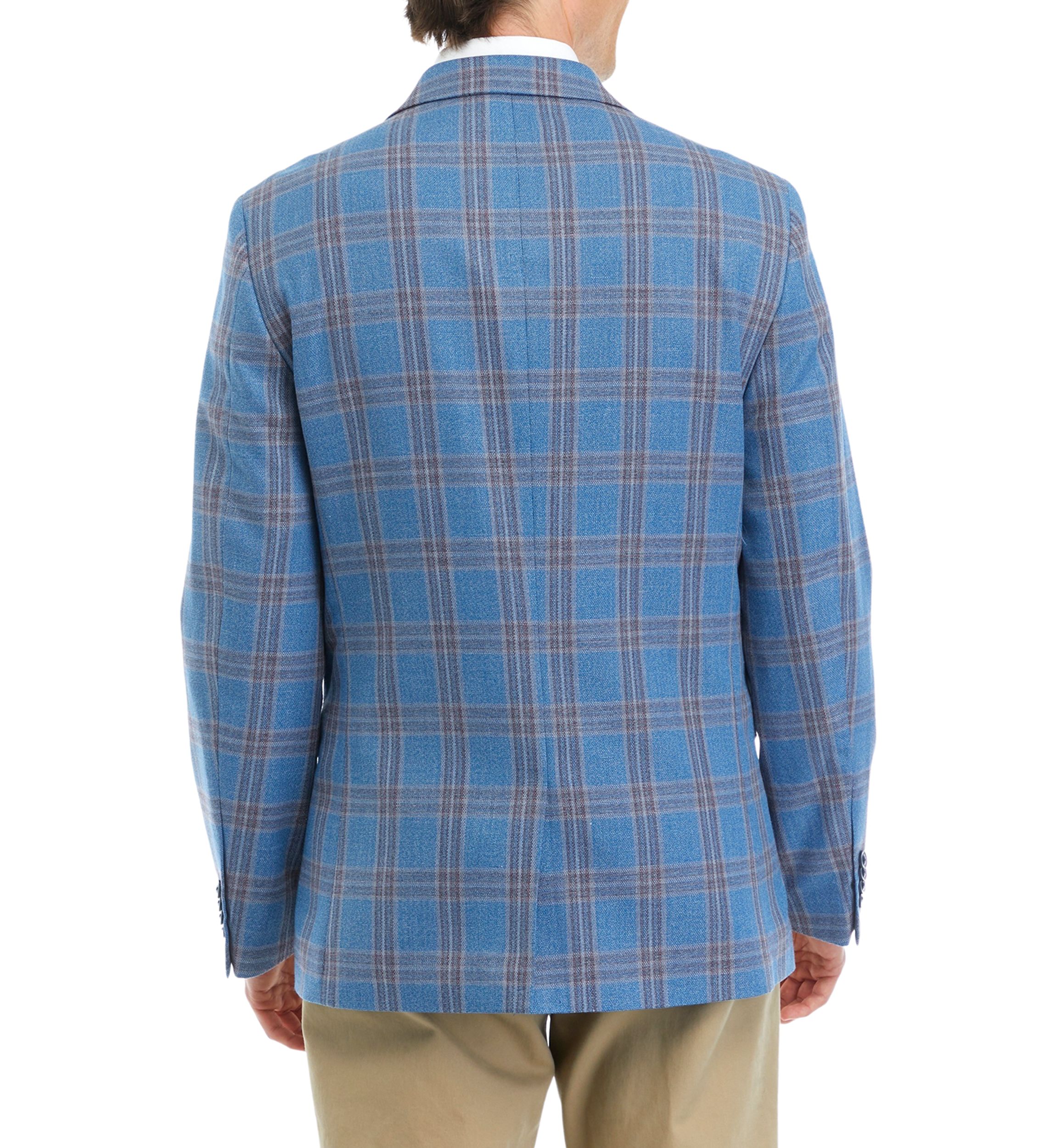 Teal Blue Plaid Sport Coat 