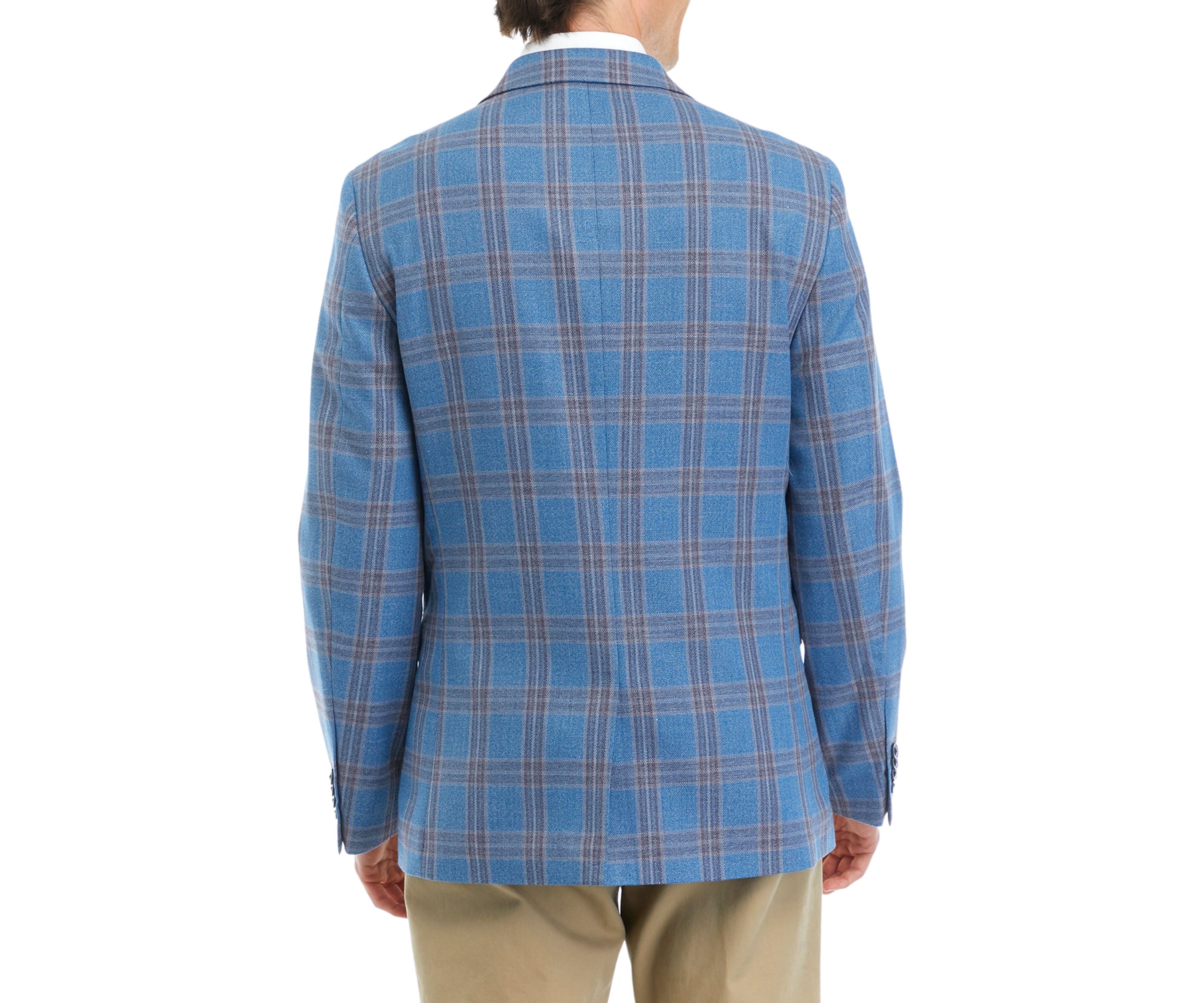 Teal Blue Plaid Sport Coat 