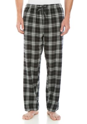 white and black plaid pajama pants