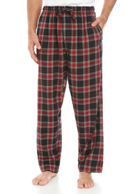 red plaid flannel pajama pants