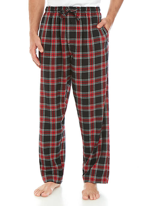 Saddlebred® Black Red Plaid Flannel Pajama Pants | belk