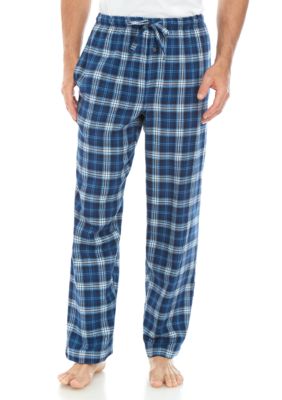 blue plaid flannel pajama pants