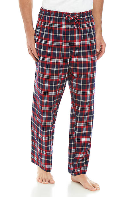 Saddlebred® Red Blue Plaid Flannel Pajama Pants | belk