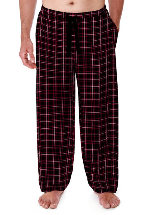 Flannel Black Red and White Plaid Print Lounge Pants