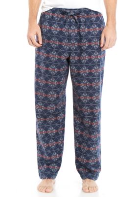 Saddlebred® Blue Navy Snow Flakes Flannel Sleep Pants | belk