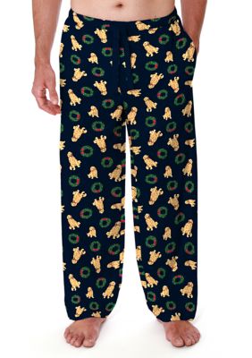 Saddlebred® Flannel Lounge Pants- Golden Retriever Wreath | belk