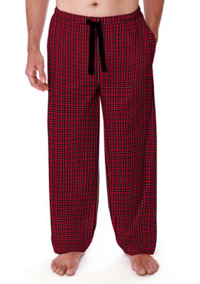 red and black check pants