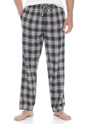 Ultra Game Men's 100% Cotton Flannel Pants - Plaid Lounge Pajama Pants With Team Logo