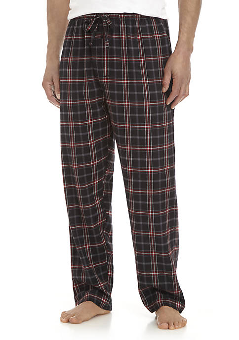 Saddlebred® Black and Red Plaid Flannel Sleep Pants | belk