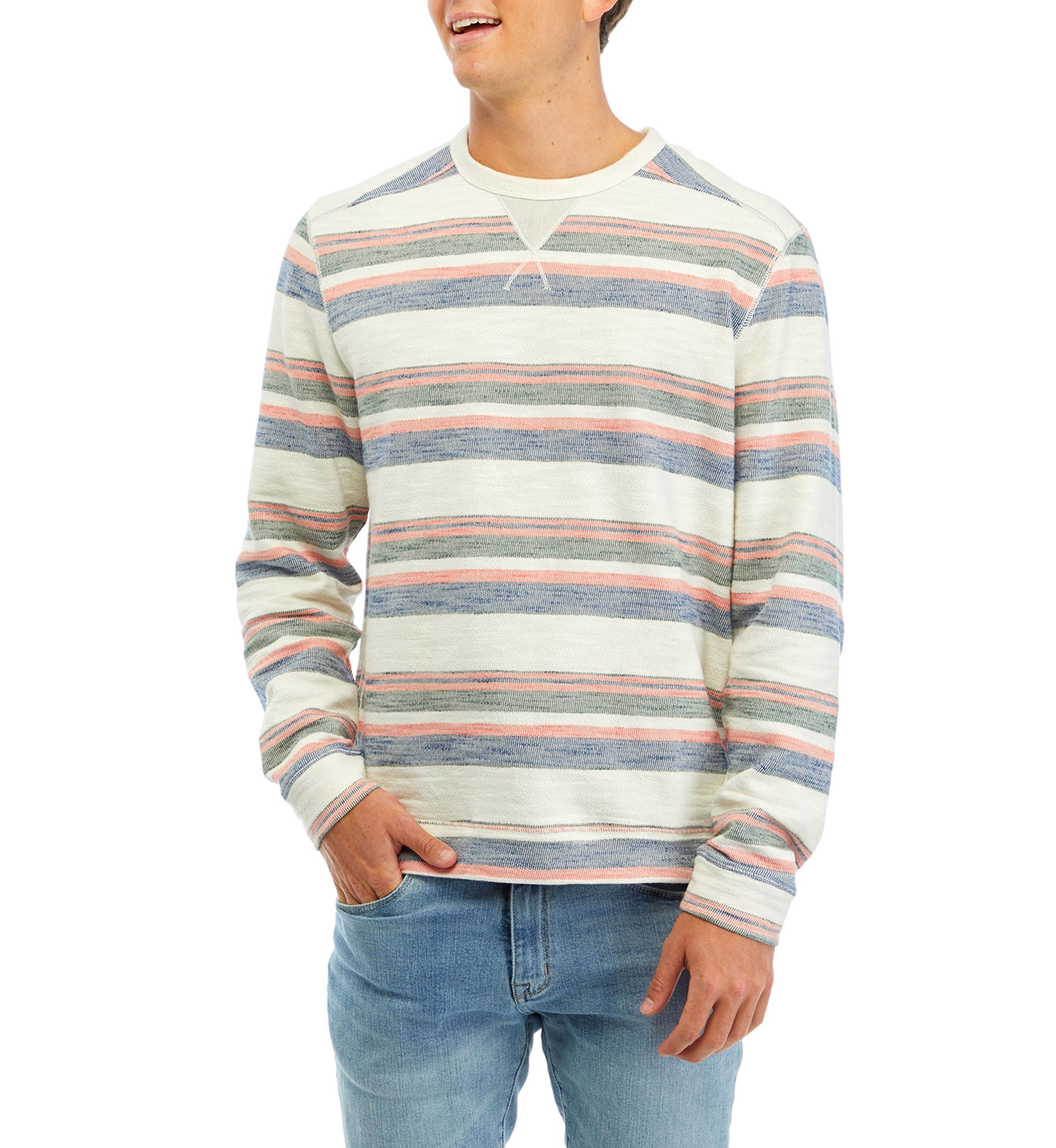 Big & Tall Grandview Stripe Crew Sweater 