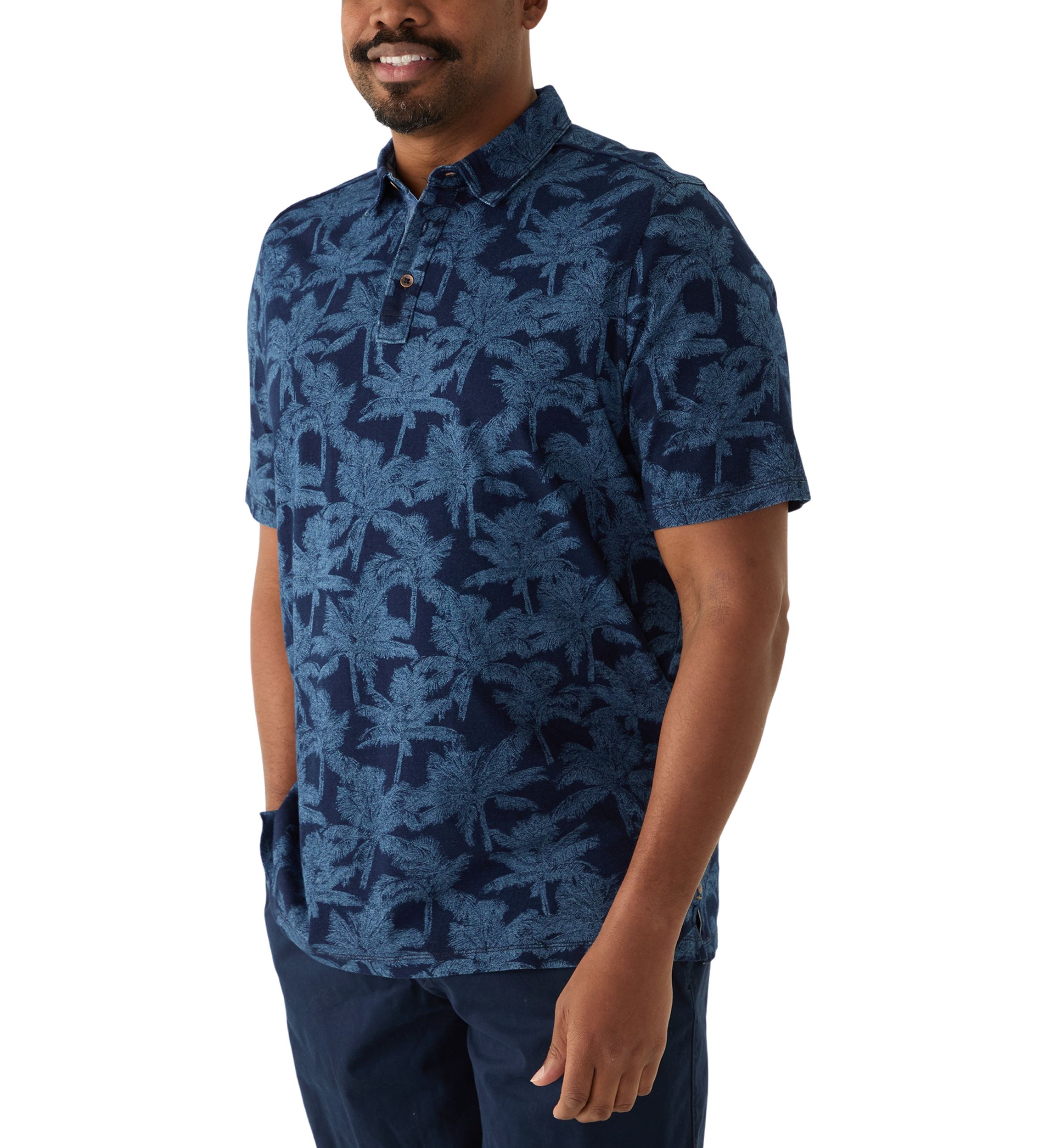 Big & Tall Palm Impressions Printed Polo Shirt