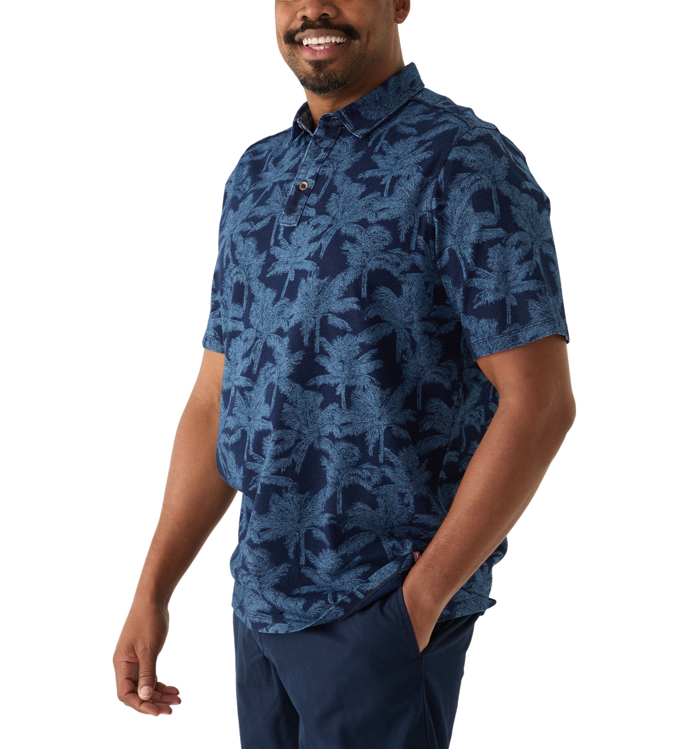 Big & Tall Palm Impressions Printed Polo Shirt